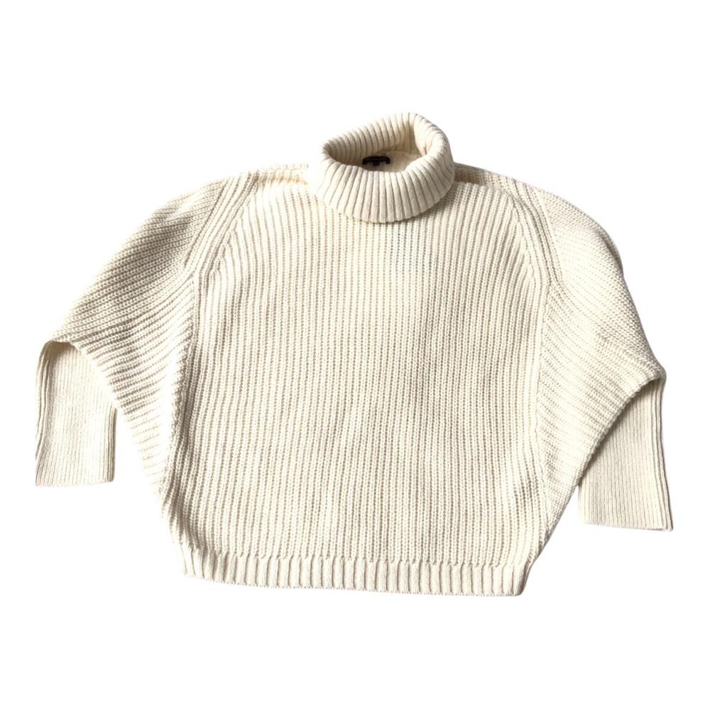 Massimo Dutti Italian Alpaca Yarn Women's Cream Turtleneck Sweater NWT Medium